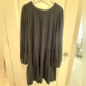 Lilly Pulitzer Black Textured Long Sleeve Dress